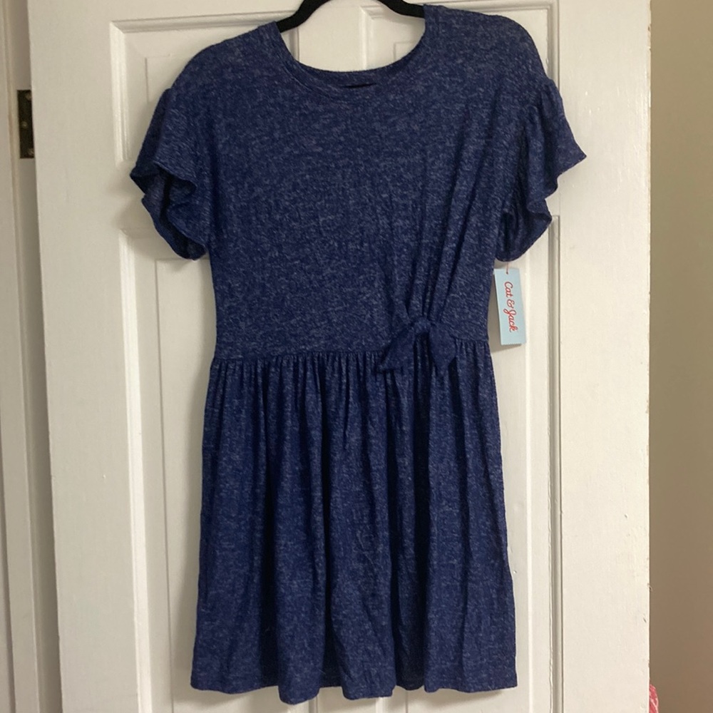 Cat and Jack super soft navy blue dress never worn has tags